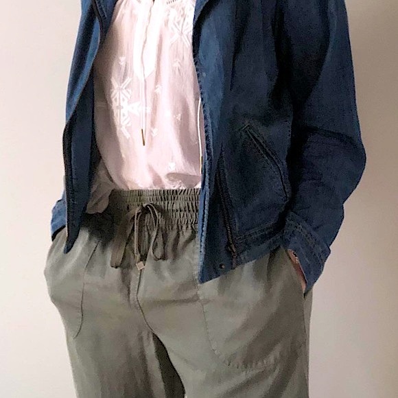 COUNTRY ROAD Khaki Jogger Relaxed Fit Elasticised Waist&Ankle Drawstring Size 14 - Picture 4 of 15